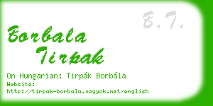 borbala tirpak business card