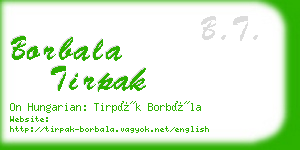 borbala tirpak business card